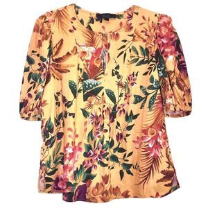 RACHEL Rachel Roy Floral Top in Gold/Purple/pink/Green Women’s M